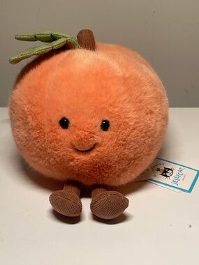 BNWT RARE Jellycat AMUSEABLES PEACH Soft Plush Pink Orange Fruit super cute